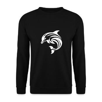 Elegant dynamic dolphin in leap - Unisex Sweatshirt - black - Front - Alina (178cm) & Michal (187cm)