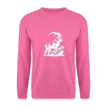 Steinbock mit gewaltigen Hörnern - Unisex Pullover - Pink - Vorne