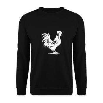 Petite Maison Coq Style De Tatouage - Sweat-shirt Unisexe - noir - Devant - Alina (178cm) & Michal (187cm)