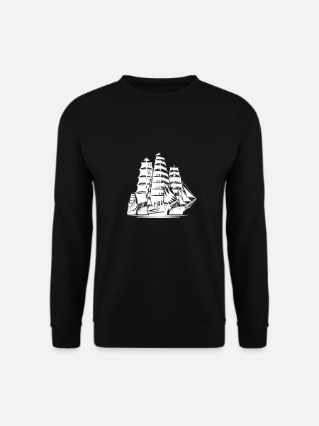 Alte Segelschiffe Flotte Richtung Hafen - Unisex Pullover - Schwarz