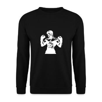 Muscular boxer fists ready for fight - Unisex Sweatshirt - black - Front - Alina (178cm) & Michal (187cm)