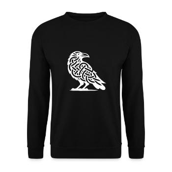 Wilder Krähen Vogel Keltischen Tattoo Knoten Style - Unisex Pullover - Schwarz - Vorne - Alina (178cm) & Michal (187cm)