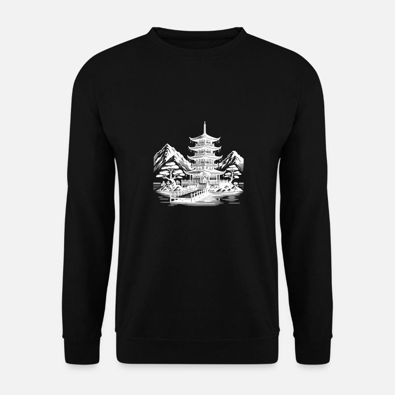 Asian Landscape Meditation Design - Unisex Sweatshirt - black