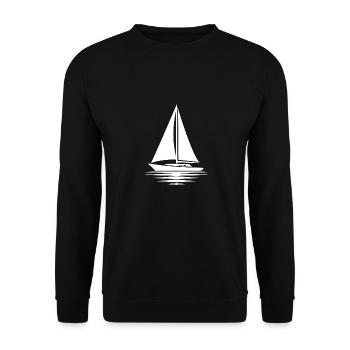 Eaux calmes avec voilier et voiles fixes - Sweat-shirt Unisexe - noir - Devant - Alina (178cm) & Michal (187cm)