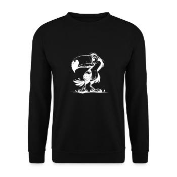 Little Smiling Toucan Pencil Sketch - Unisex Sweatshirt - black - Front - Alina (178cm) & Michal (187cm)
