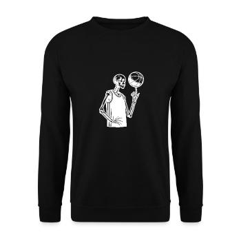 Halloween Skeleton Costume Basketball Style - Unisex Sweatshirt - black - Front - Alina (178cm) & Michal (187cm)