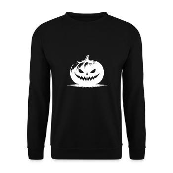 Funny pumpkin lantern with a cheeky grin - Unisex Sweatshirt - black - Front - Alina (178cm) & Michal (187cm)