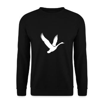 Cygne volant élégant - Sweat-shirt Unisexe - noir - Devant - Alina (178cm) & Michal (187cm)