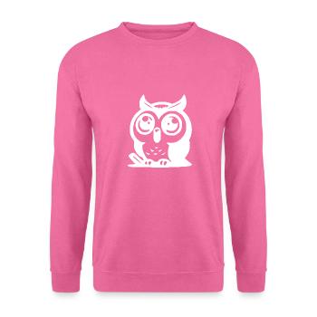 Kleine süße Eule mit großen Augen - Unisex Pullover - Pink - Vorne