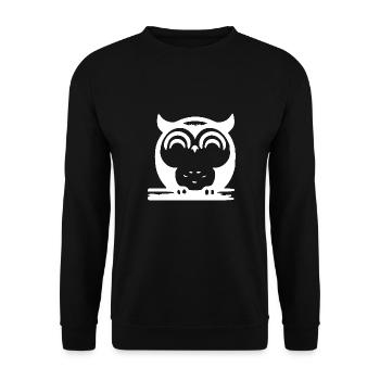 Cute Sleeping Owl - Unisex Sweatshirt - black - Front - Alina (178cm) & Michal (187cm)