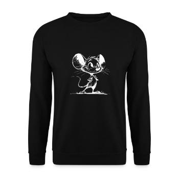 Cute baby mouse with huge eyes and ears - Unisex Sweatshirt - black - Front - Alina (178cm) & Michal (187cm)