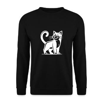 Chat intelligent avec un look malin - Sweat-shirt Unisexe - noir - Devant - Alina (178cm) & Michal (187cm)