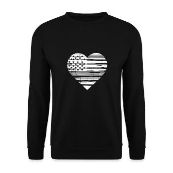 Drapeau des États-Unis Fierté nationale symbole Patriotique Coeur - Sweat-shirt Unisexe - noir - Devant - Alina (178cm) & Michal (187cm)