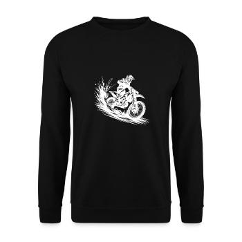 Energetic Motocross Illustration Drawing - Unisex Sweatshirt - black - Front - Alina (178cm) & Michal (187cm)