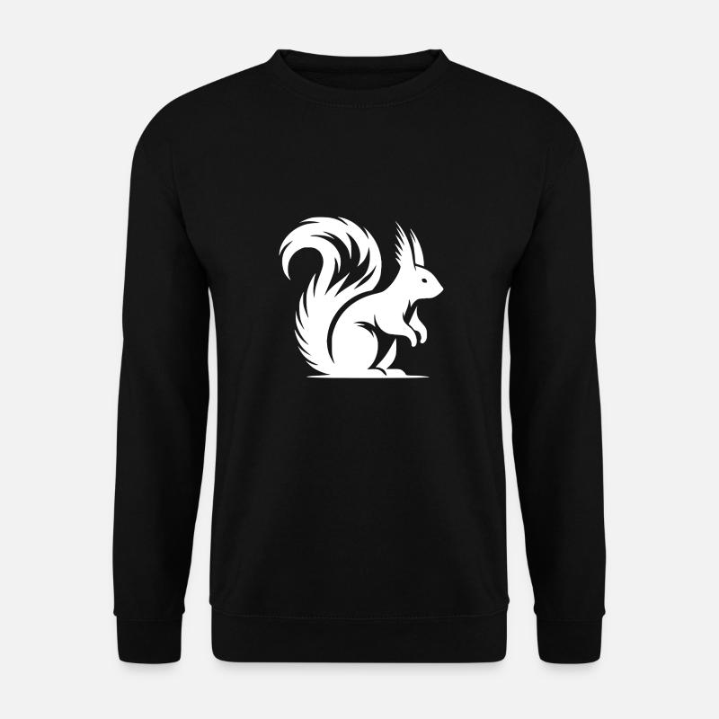 Kleines süsses Eichhörnchen Kinder Zeichnung - Unisex Pullover - Schwarz