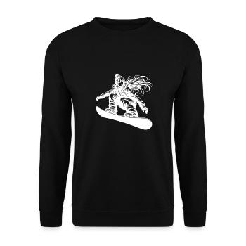 Snowboardeuse Cool Snowboard Design - Sweat-shirt Unisexe - noir - Devant - Alina (178cm) & Michal (187cm)