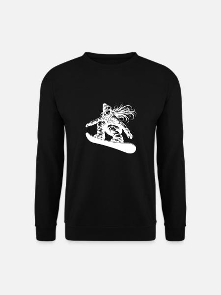 Snowboarderin Cooles Snowboard Design - Unisex Pullover - Schwarz