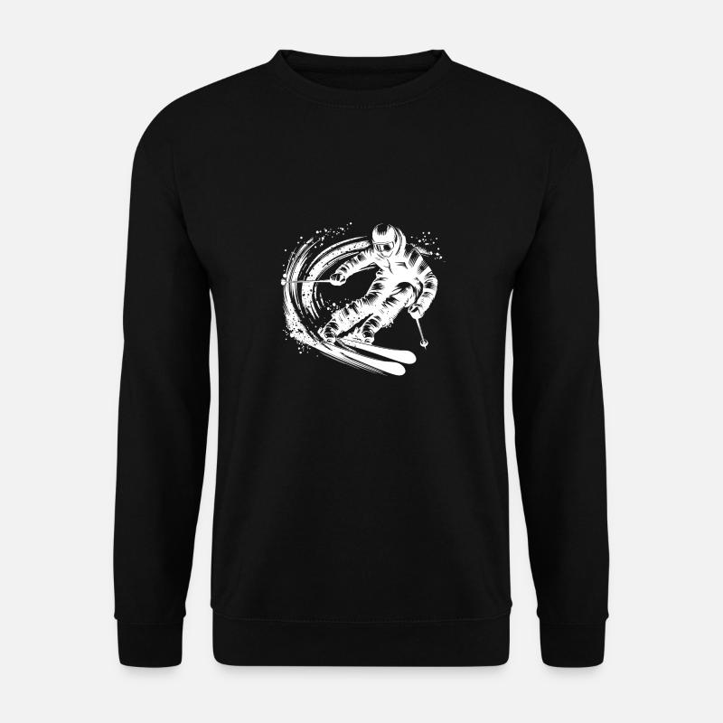 Cooler Extremsportler auf Skiern in Bewegung - Unisex Pullover - Schwarz