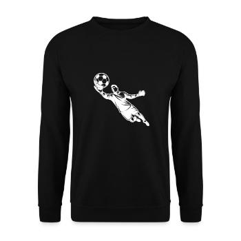 Torwartkunst in Reflexe und Präzision vereint - Unisex Pullover - Schwarz - Vorne - Alina (178cm) & Michal (187cm)
