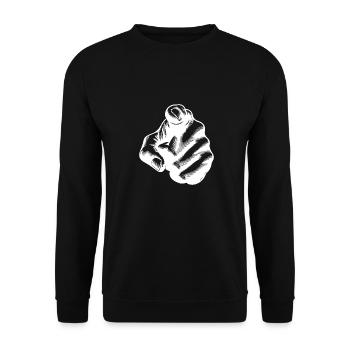 Hand position iconic index finger - Unisex Sweatshirt - black - Front - Alina (178cm) & Michal (187cm)
