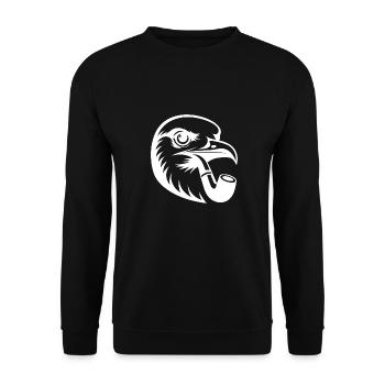 Nordic Seagull Art with Whistle in Cartoon Style - Unisex Sweatshirt - black - Front - Alina (178cm) & Michal (187cm)