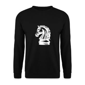 Knight Chess Set Vintage Chess Figure Horse - Unisex Sweatshirt - black - Front - Alina (178cm) & Michal (187cm)