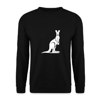 Wild animal silhouette with typical kangaroo pose - Unisex Sweatshirt - black - Front - Alina (178cm) & Michal (187cm)