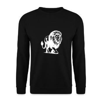 Puissant grand chat lion avec crinière - Sweat-shirt Unisexe - noir - Devant - Alina (178cm) & Michal (187cm)