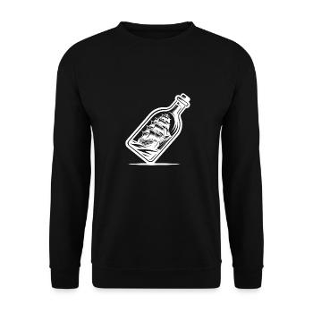 Bateau bouteille Voilier avec voiles fixes - Sweat-shirt Unisexe - noir - Devant - Alina (178cm) & Michal (187cm)