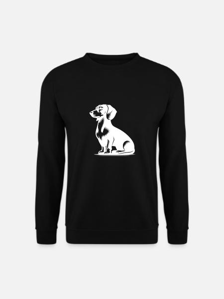 Niedlicher Dackel stilvoller kleiner Jagdhund - Unisex Pullover - Schwarz