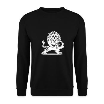 Lion de basket-ball orageux avec ballon - Sweat-shirt Unisexe - noir - Devant - Alina (178cm) & Michal (187cm)