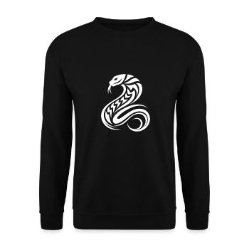 Tribal Tattoo Style Snake - Unisex Sweatshirt - black - Front - Alina (178cm) & Michal (187cm)