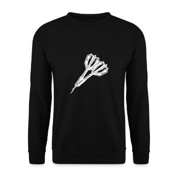 Zwei Dart Pfeile in vintage Optik - Unisex Pullover - Schwarz - Vorne - Alina (178cm) & Michal (187cm)