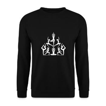 Silhouette de yoga avec grâce et équilibre en mouvement - Sweat-shirt Unisexe - noir - Devant - Alina (178cm) & Michal (187cm)