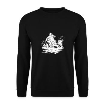 Moto de sport extrême en drift spectaculaire - Sweat-shirt Unisexe - noir - Devant - Alina (178cm) & Michal (187cm)