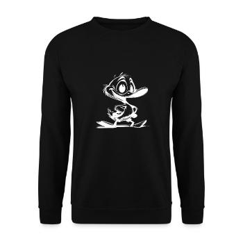 Bébé canard avec dessin de coup de bec géant - Sweat-shirt Unisexe - noir - Devant - Alina (178cm) & Michal (187cm)