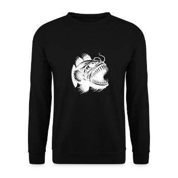 Menacing frogfish from the dark depths - Unisex Sweatshirt - black - Front - Alina (178cm) & Michal (187cm)