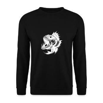 Nightmarish sea creature terrible teeth - Unisex Sweatshirt - black - Front - Alina (178cm) & Michal (187cm)