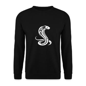 Cobra Schlange eleganter Tribal Tattoo Style - Unisex Pullover - Schwarz - Vorne - Alina (178cm) & Michal (187cm)