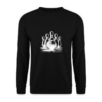 Bowling Ball Energy Meets Precision Throw - Unisex Sweatshirt - black - Front - Alina (178cm) & Michal (187cm)