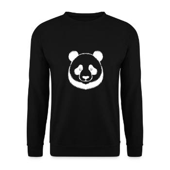 Süsser lächelnder Panda tierisches Lächeln - Unisex Pullover - Schwarz - Vorne - Alina (178cm) & Michal (187cm)