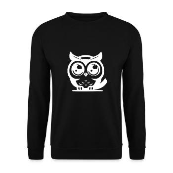 Cute cute owl with big eyes - Unisex Sweatshirt - black - Front - Alina (178cm) & Michal (187cm)