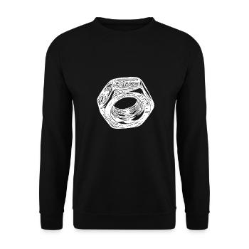 Écrou à vis surface vintage légère - Sweat-shirt Unisexe - noir - Devant - Alina (178cm) & Michal (187cm)