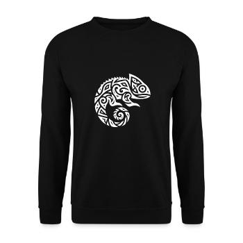 Cute Chameleon Tattoo Disguise - Unisex Sweatshirt - black - Front - Alina (178cm) & Michal (187cm)