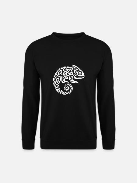 Cute Chameleon Tattoo Disguise - Unisex Sweatshirt - black