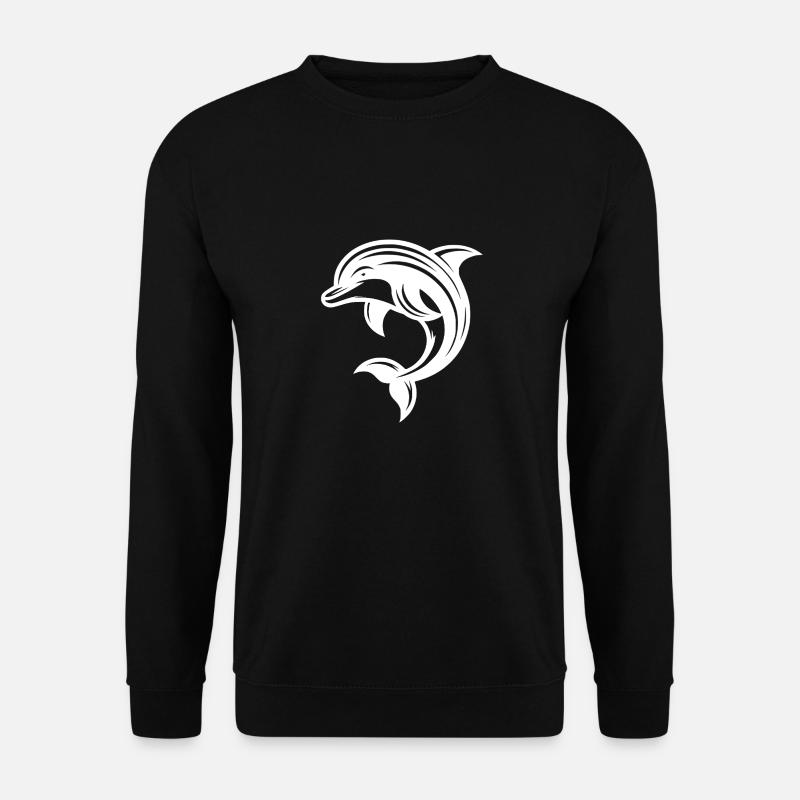 Cute Tattoo Dolphin - Unisex Sweatshirt - black