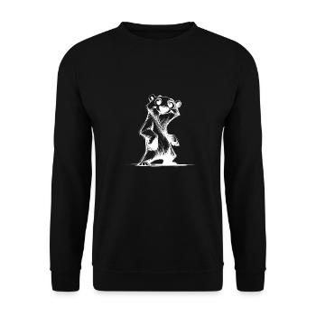 Niedlichkeit trifft Bleistift Eisbär Skizze - Unisex Pullover - Schwarz - Vorne - Alina (178cm) & Michal (187cm)