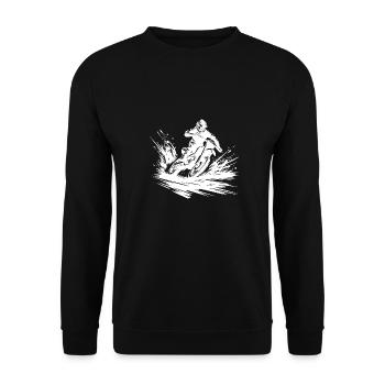 Motocross Sprung Action und Schmutz pur - Unisex Pullover - Schwarz - Vorne - Alina (178cm) & Michal (187cm)