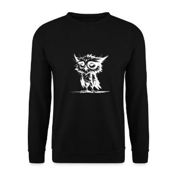Sleepy owl and grumpy night watchwoman - Unisex Sweatshirt - black - Front - Alina (178cm) & Michal (187cm)