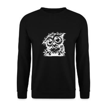 Eulen Augenringe? Meine natürlichen Accessoires - Unisex Pullover - Schwarz - Vorne - Alina (178cm) & Michal (187cm)